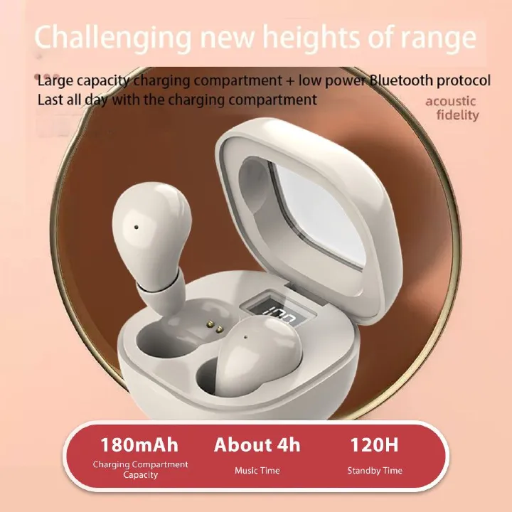 Aloking SK19 Lightweight Mini Sleep Bluetooth Earphone Wireless Music Gaming Earbuds Binaural HIFI Stereo TWS Bluetooth Headphone In-Ear Sleep Noise Cancelling Bluetooth Headset With Microphone