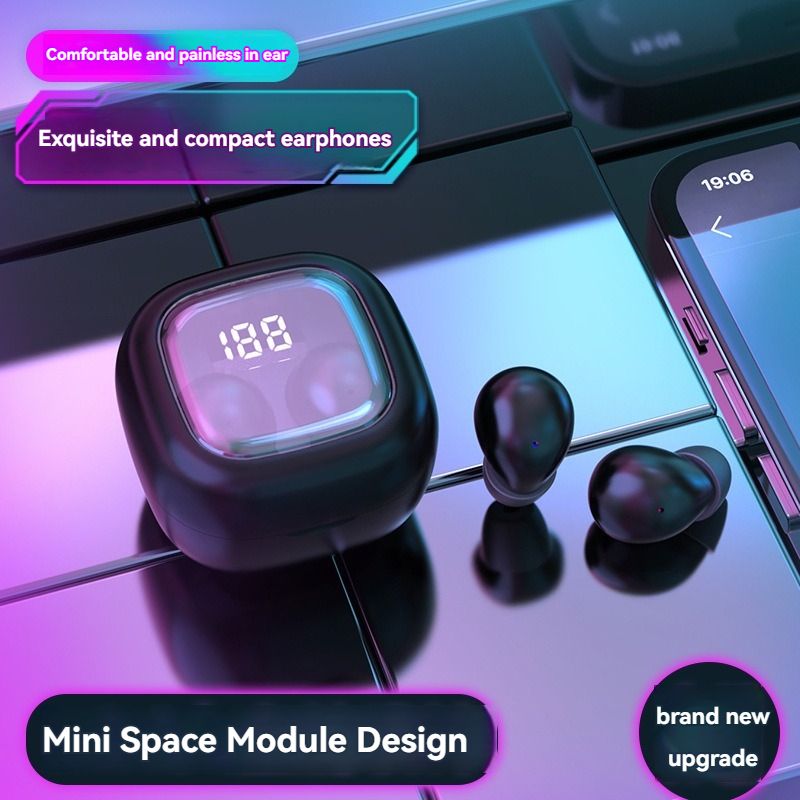 Aloking Sleep earphones Small Mini Sleep Bluetooth Headset Binaural Headset Wireless Earbuds SK19 Noise Reduction Hifi Stereo Sound Music Headset in-ear Wireless Earphone with Microphone For Sleeping