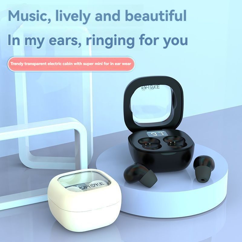 Aloking Sleep earphones Small Mini Sleep Bluetooth Headset Binaural Headset Wireless Earbuds SK19 Noise Reduction Hifi Stereo Sound Music Headset in-ear Wireless Earphone with Microphone For Sleeping