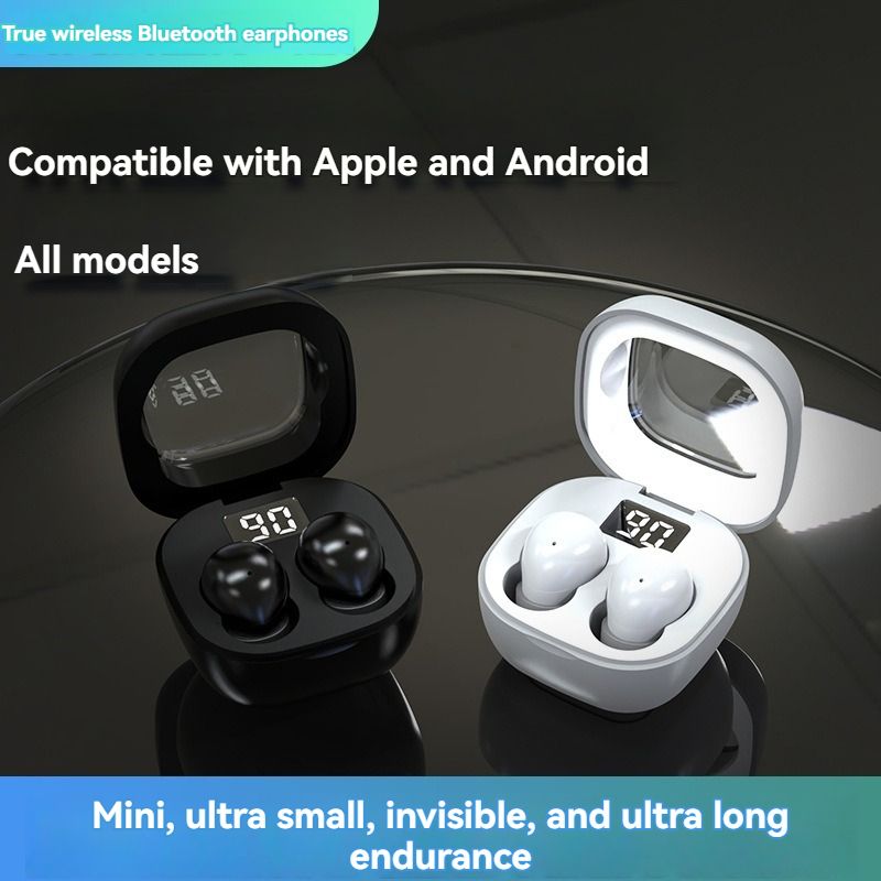 Aloking Sleep earphones Small Mini Sleep Bluetooth Headset Binaural Headset Wireless Earbuds SK19 Noise Reduction Hifi Stereo Sound Music Headset in-ear Wireless Earphone with Microphone For Sleeping