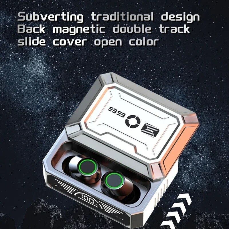 M99 TWS Wireless Bluetooth 5.3 Earphones Digital Display Sliding Cover Design Wireless Headset Low-power Waterproof Sports Headphones Noise Reduction Without Delay Gaming Wireless Earbuds Microphone