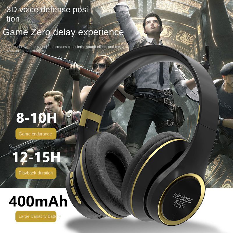 e-sports gaming headset Bluetooth Wireless Headphones KH20 Bluetooth Headphone Headworn Business Gaming Headphones Subwoofer Bilateral Stereo Wireless Bluetooth Headset With Microphone For Laptop PC