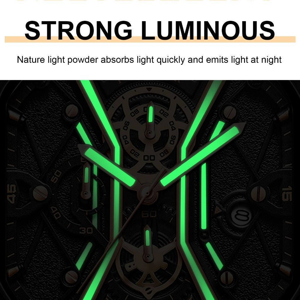 Poedagar Business Casual Quartz Watch Analog Fashion Genuine Men's Watch Stainless Steel PU Leather Strap Luminous Calendar Waterproof mens watch watch for men water proof original Watches for man 922