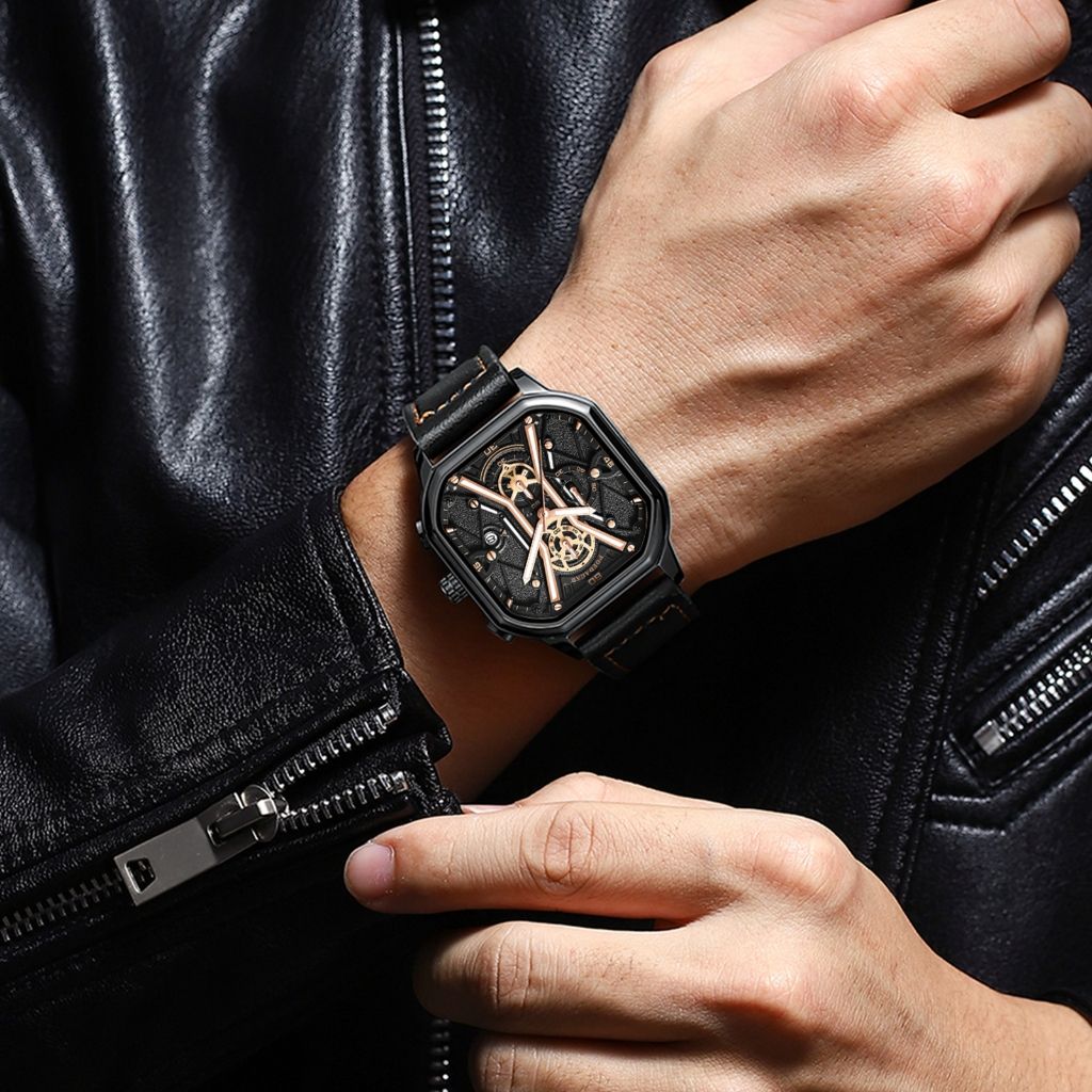 Poedagar Business Casual Quartz Watch Analog Fashion Genuine Men's Watch Stainless Steel PU Leather Strap Luminous Calendar Waterproof mens watch watch for men water proof original Watches for man 922