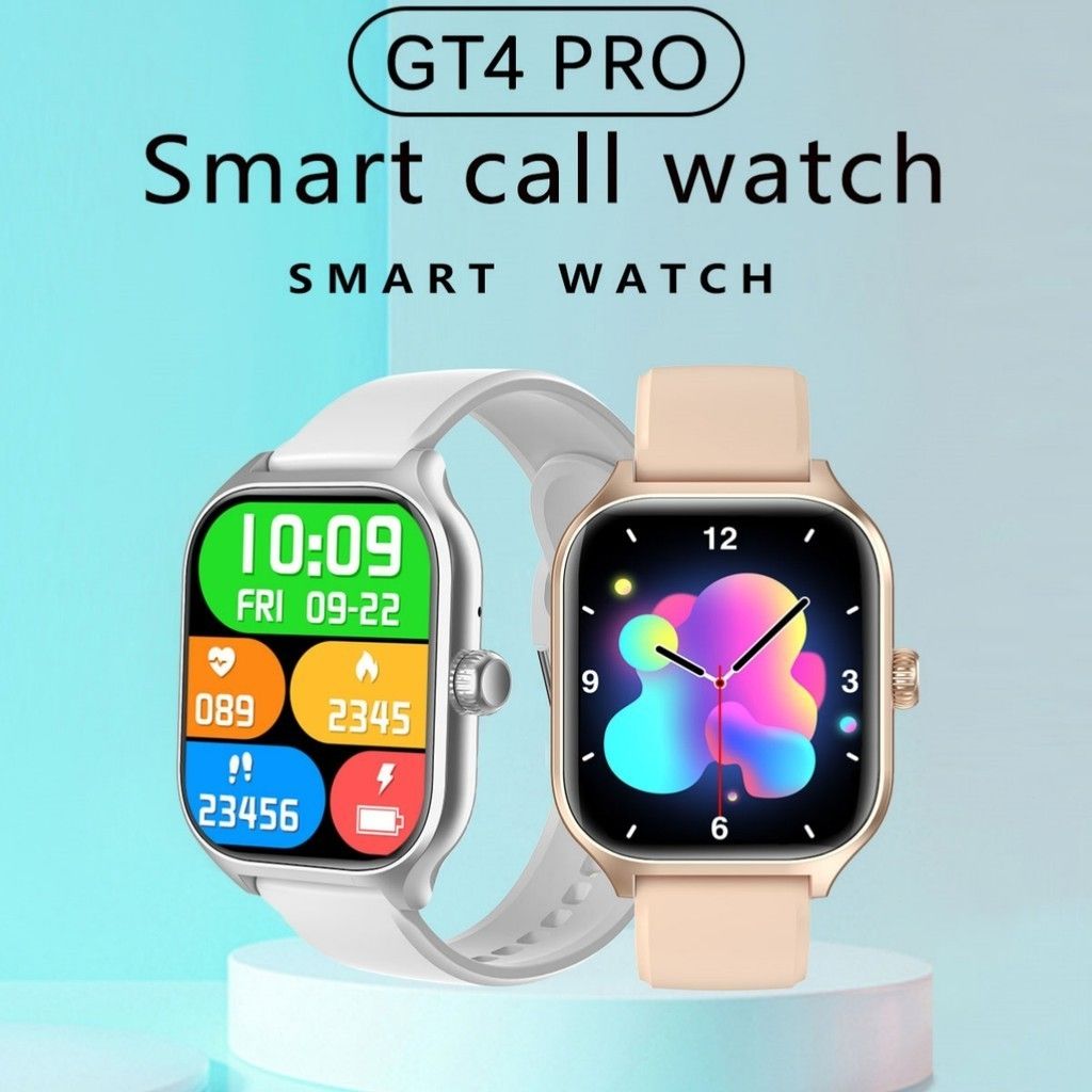 GT4 Pro Smart Watch Multi-Sport Mode Fitness Heart Rate Blood Pressure Oxygen Sleep Monitoring HD Full Touch Screen Custom Dial Women Men Smartwatch Wrist Watch Smart Bracelet Waterproof Sports Watch