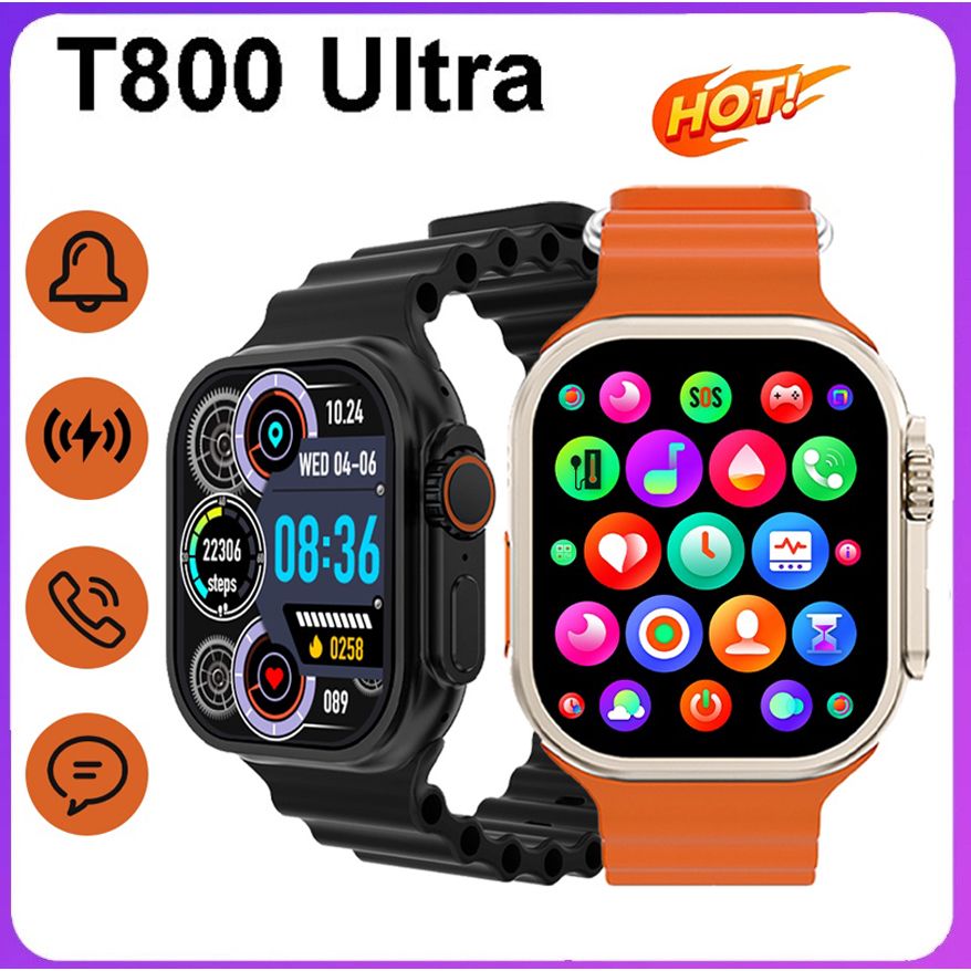 T900 Ultra Smart Watch Series 8 Bluetooth Call Waterproof Game Smartwatches Heart Rate Monitoring Fitness Tracker Sports Watch for man Square Watch for woman couple watch Kids Watch T800 Ultra Watch