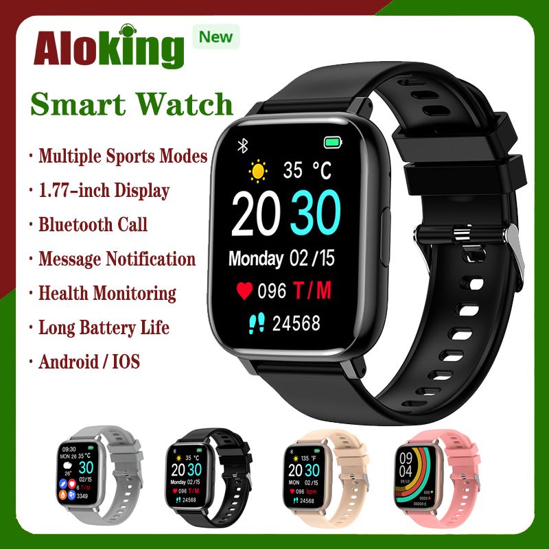 women Men smart watch Bluetooth connection 1.77'' HD Screen Touch Control Bluetooth call Smartwatch Couple Watches heart rate blood oxygen monitor fitness sport watch Waterproof smart watch For Men