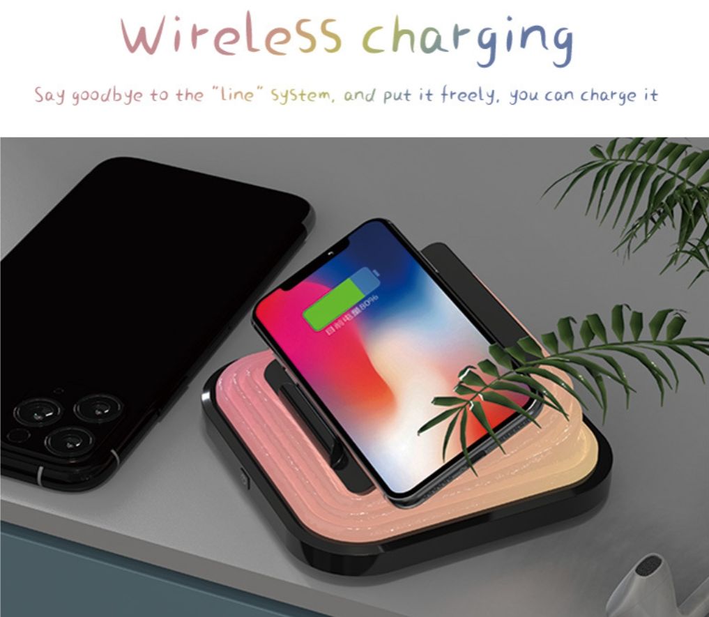 Wireless Charging Pad for Mobile Phone iPhone 14 Pro Max Samsung Charging Station Chargers LED Adjustable Desk decoration table lamp USB charging touch Control night light bedroom Bedside Lamp Charger