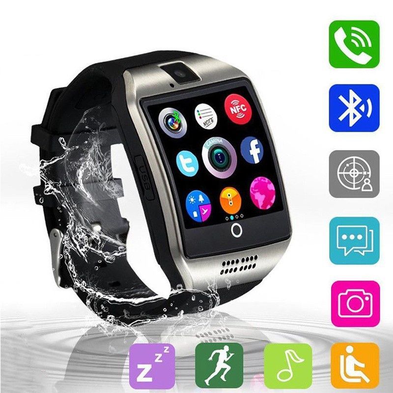 Q18 Dial Call Smart Watches Support SIM Card Smart Phone Fitness Tracker sports Smartwatch Push Message Camera curved screen Wrist watch Men Smart Watch for IOS Android Women Smartwatches Kids Watch
