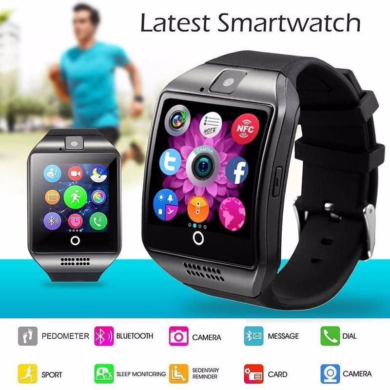 Q18 Dial Call Smart Watches Support SIM Card Smart Phone Fitness Tracker sports Smartwatch Push Message Camera curved screen Wrist watch Men Smart Watch for IOS Android Women Smartwatches Kids Watch