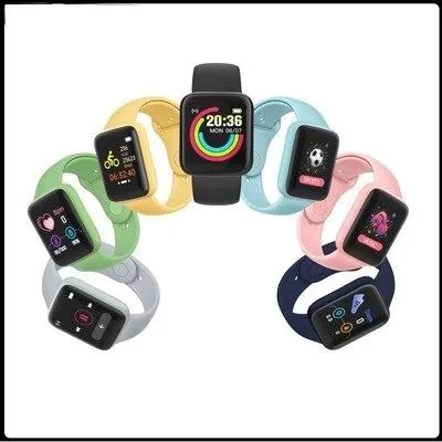 SmartWatch Macaron Color Y68 D20 Waterproof Sports Watch Heart Rate Monitor Kids Watch Kids Smart watch TPU Strap Fitness Tracker  Bluetooth Men Women Smart watch Smart watch for men Wrist watch