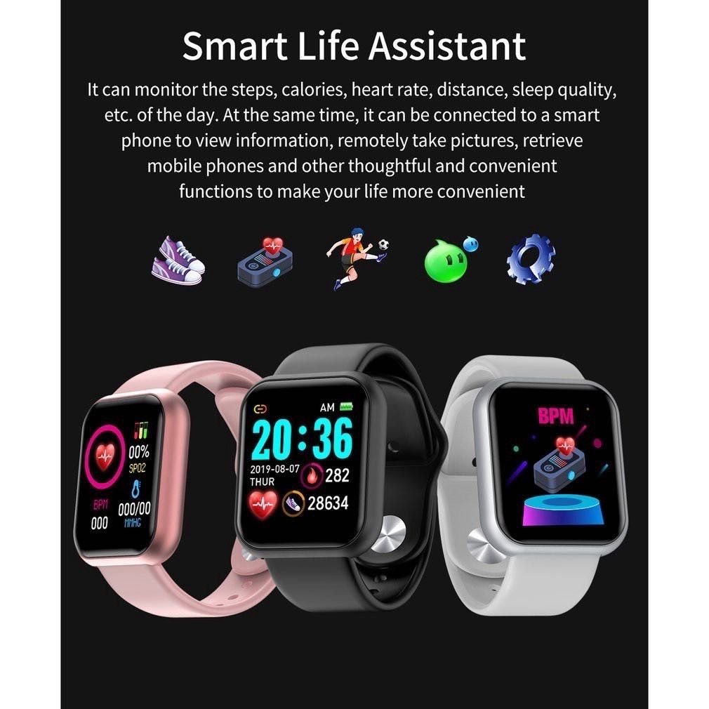 Full Touch Smart Watch Sport Smart Band Smart Bracelet Bluetooth Call Wristband Heart Rate Monitor Fitness Tracker Blood Monitor Women Smartwatch Men Smart Watch Women Y68 Waterproof Wrist Watch D20