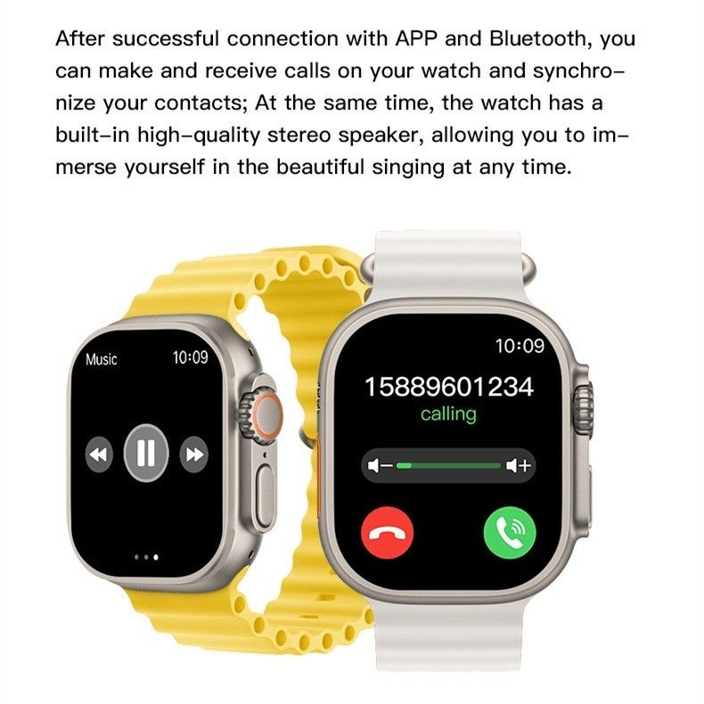 Smart Watch With 2pcs Strap T800 Ultra Smartwatch HD Screen Bluetooth Call Multi Sport Mode Heart Rate Sleep Monitor Men's Smartwatch Woman Smart Watch Sports Watches Kids Smart Watch For Android IOS
