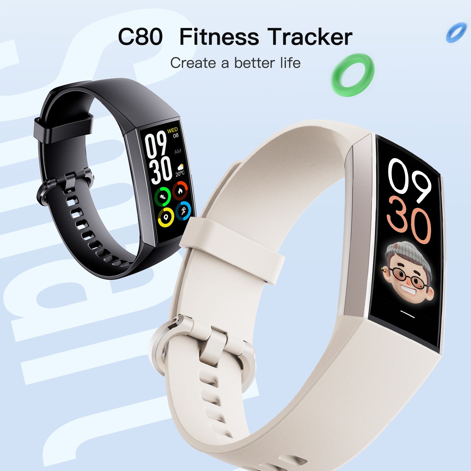 Women Smart Watch C80 Body Temperature Heart Rate Blood Pressure Blood Oxygen Meter Step Smart Bracelet Phone Reminder Ladies Watch Small Women's Sports Watch Smart Bracelet AMOLED Woman Wrist Watch