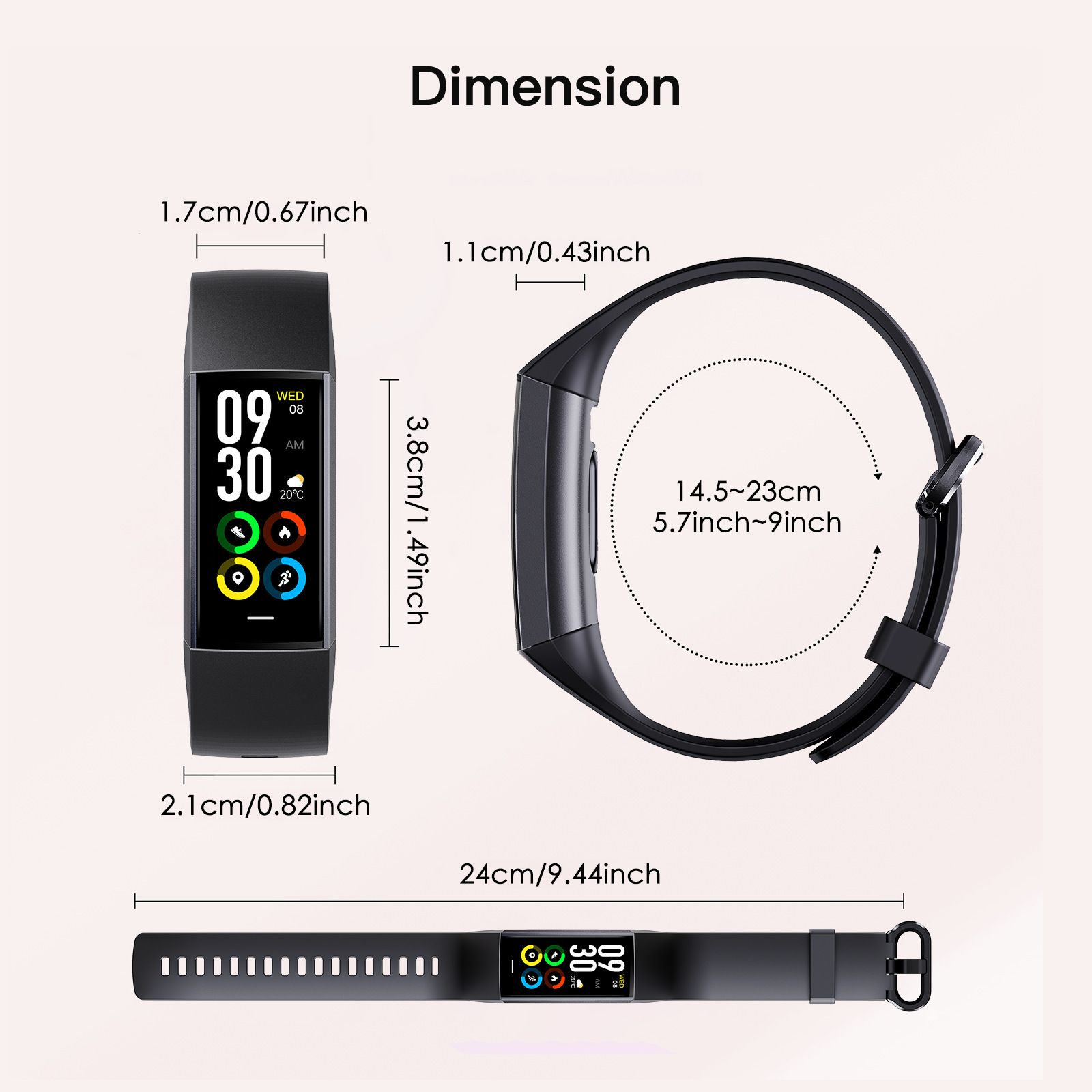 Women Smart Watch C80 Body Temperature Heart Rate Blood Pressure Blood Oxygen Meter Step Smart Bracelet Phone Reminder Ladies Watch Small Women's Sports Watch Smart Bracelet AMOLED Woman Wrist Watch