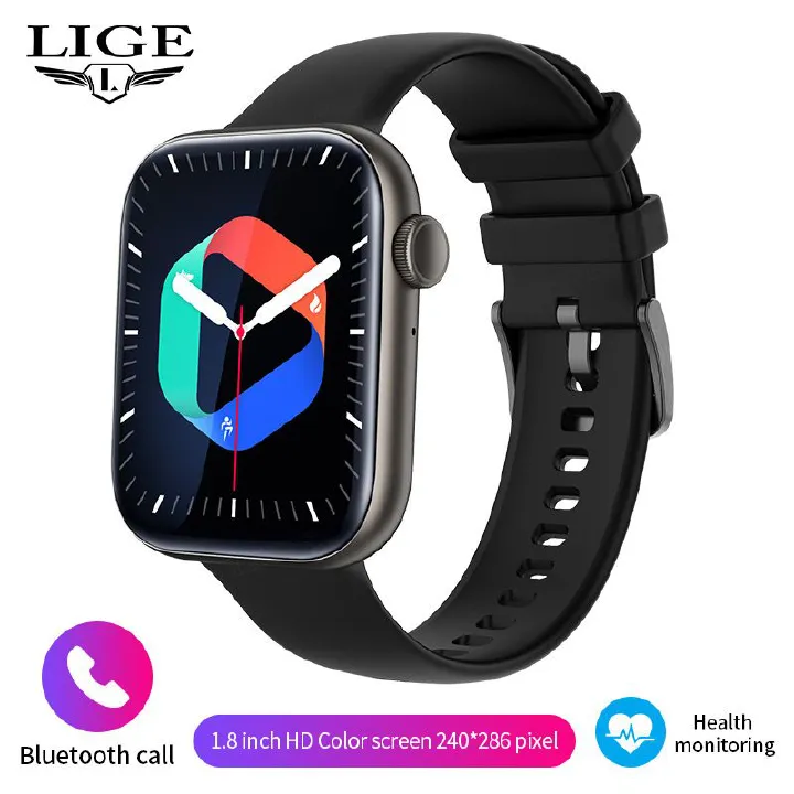 LIGE Unisex Smart Watch with 2pcs Straps Sports Fitness Tracker Heart Rate Monitoring P45 Smart Watch For Women Men Couple Watches Ladies Wrist Watch Bluetooth call Phone Smartwatches Men's Watches