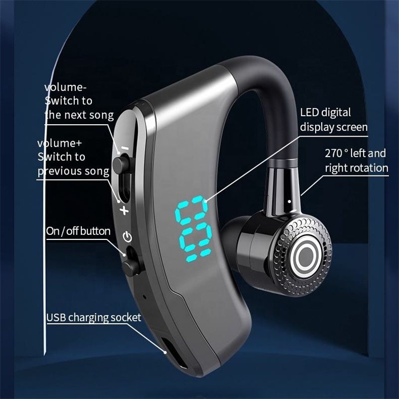 TWS Business Bluetooth Headset Hands-free Wireless Headphone Bluetooth Call Wireless Earbuds Single earphone noise cancelling Wireless Bluetooth Headset Music Sports Wireless Earphone with Microphone