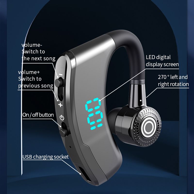TWS Business Bluetooth Headset Hands-free Wireless Headphone Bluetooth Call Wireless Earbuds Single earphone noise cancelling Wireless Bluetooth Headset Music Sports Wireless Earphone with Microphone