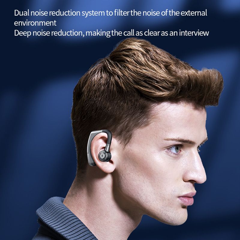 TWS Business Bluetooth Headset Hands-free Wireless Headphone Bluetooth Call Wireless Earbuds Single earphone noise cancelling Wireless Bluetooth Headset Music Sports Wireless Earphone with Microphone