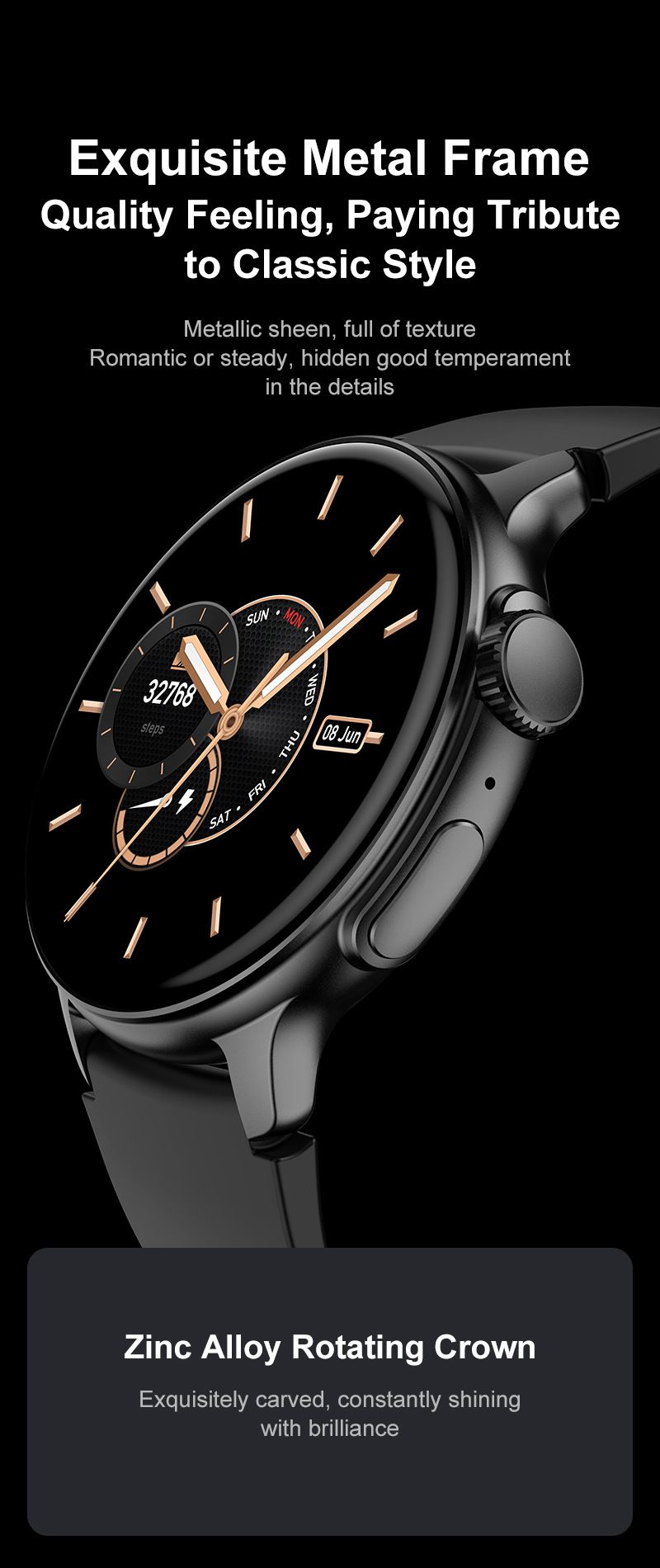 Full Touch Screen Bluetooth Smart Watch AMOLED Round HD Screen 1.43'' Sports Watch Waterproof Smart Watch Heart Rate Monitoring Ultra-Long Battery Life Smartwatches Wrist Watch Men Women Smart watch