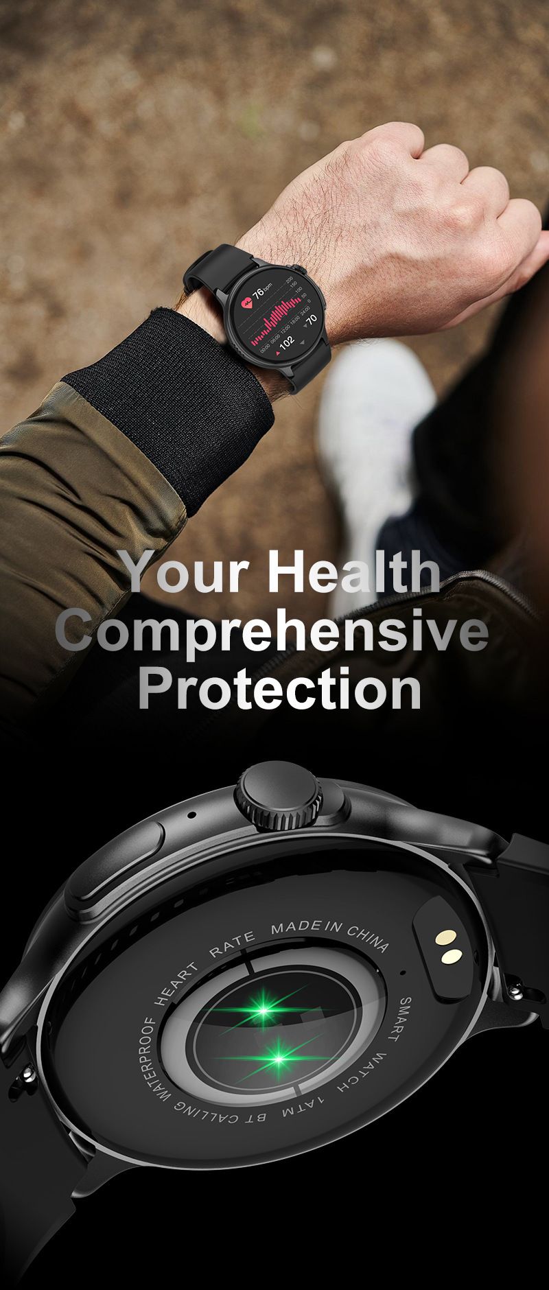 Full Touch Screen Bluetooth Smart Watch AMOLED Round HD Screen 1.43'' Sports Watch Waterproof Smart Watch Heart Rate Monitoring Ultra-Long Battery Life Smartwatches Wrist Watch Men Women Smart watch