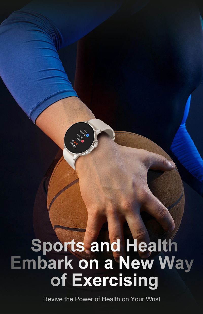 Full Touch Screen Bluetooth Smart Watch AMOLED Round HD Screen 1.43'' Sports Watch Waterproof Smart Watch Heart Rate Monitoring Ultra-Long Battery Life Smartwatches Wrist Watch Men Women Smart watch