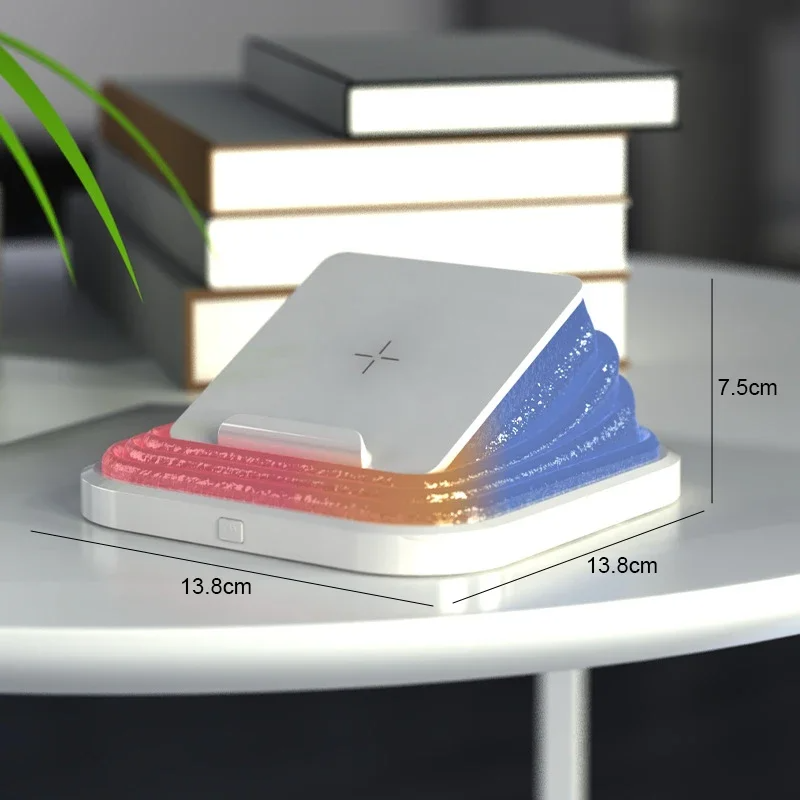 Wireless atmosphere lamp Desk Night Light USB Rechargeable Portable Wireless Charging Foldable Light Atmosphere Bedroom Bedside Table Lamp Novelty Lighting