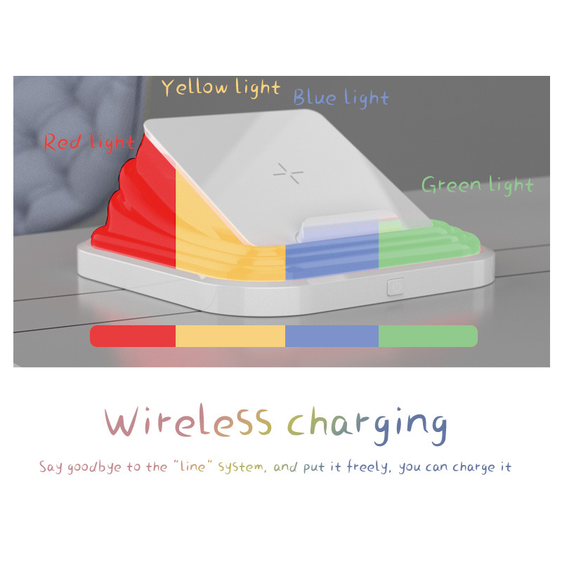 Wireless atmosphere lamp Desk Night Light USB Rechargeable Portable Wireless Charging Foldable Light Atmosphere Bedroom Bedside Table Lamp Novelty Lighting