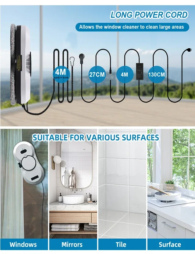 In Automatic Robot Window Cleaner Vacuum Smart Home Appliance Clean Glass Windows Washer Window Washing Electric Floor Mops