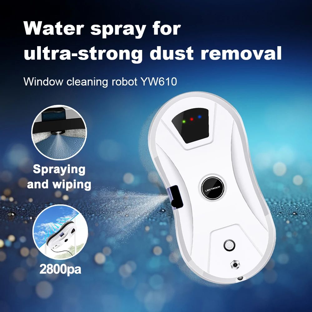 Window Cleaning Robot Ultrasonic Water Spray Ultrathin Window Robot Vacuum Cleaner Glass Wiper Dry & Wet Mopping AI Route Ultrathin Robot Vacuum Cleaner for window Glass