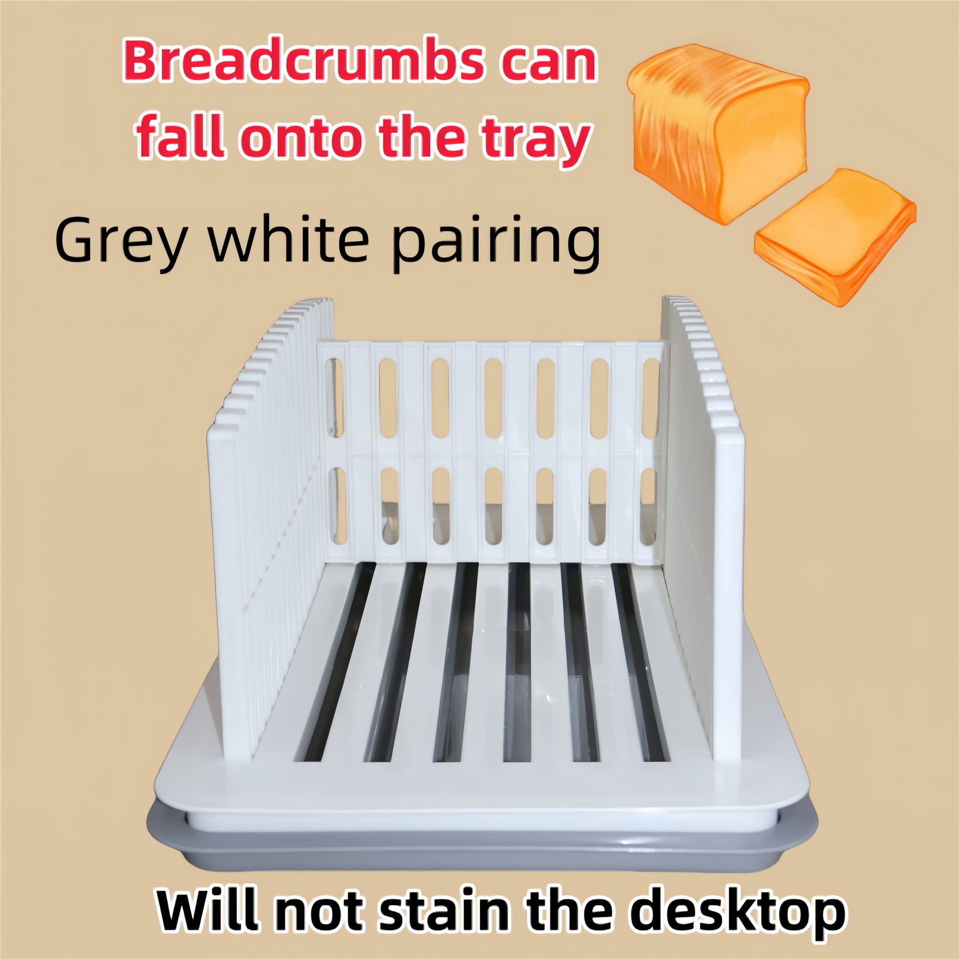 1pc Adjustable Bread Slicer Guide Toast Bread Slicer Stand Foldable Loaf Cutter Rack Baking Tool Cutting Guide Sandwich Cutter Mold Plastic Slicing Tool with Crumb Tray