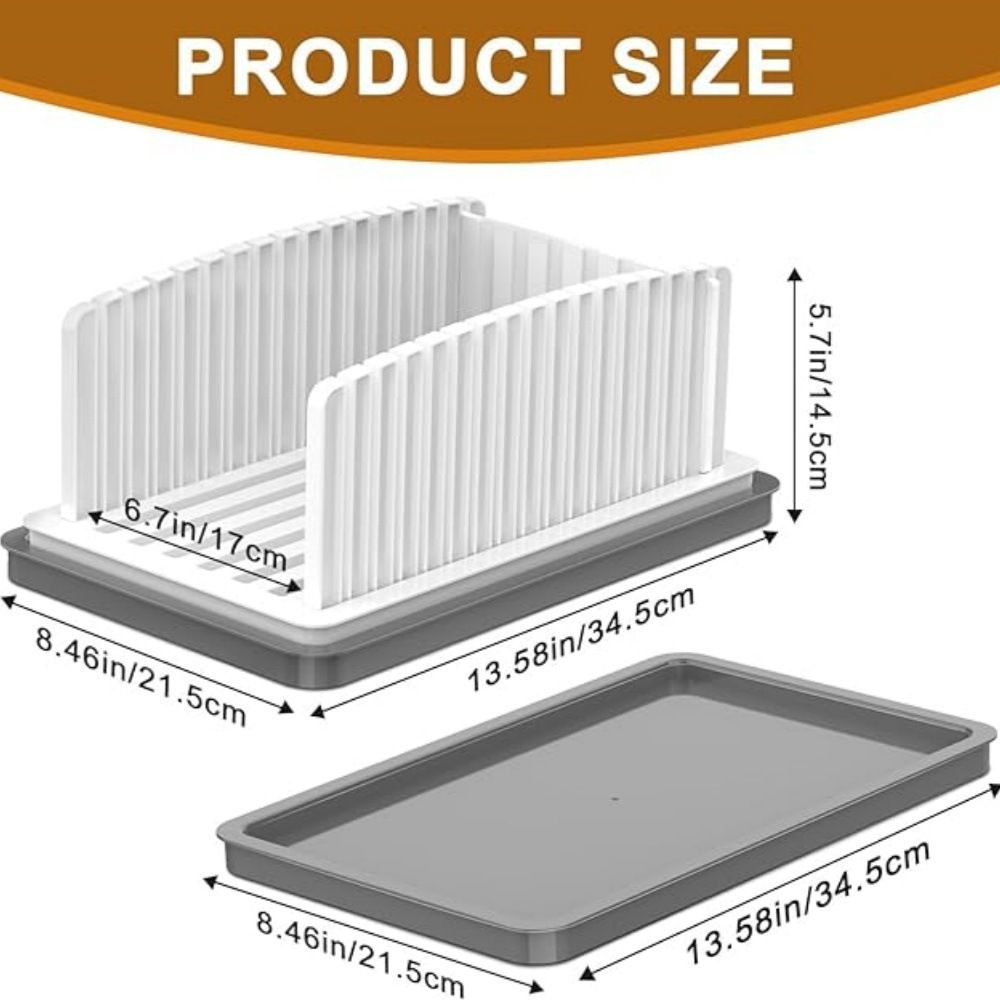 1pc Adjustable Bread Slicer Guide Toast Bread Slicer Stand Foldable Loaf Cutter Rack Baking Tool Cutting Guide Sandwich Cutter Mold Plastic Slicing Tool with Crumb Tray