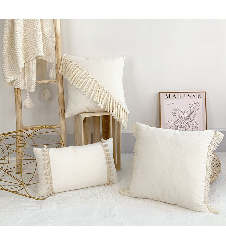 45x45cm Ins bohemian Pillowcase Tufted Lumbar Living Room Sofa Pillow Lumbar Pillow Retro Solid Color Cushion Cover Lumbar Cushion