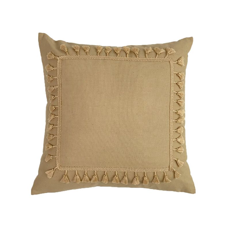 45x45cm Ins bohemian Pillowcase Tufted Lumbar Living Room Sofa Pillow Lumbar Pillow Retro Solid Color Cushion Cover Lumbar Cushion