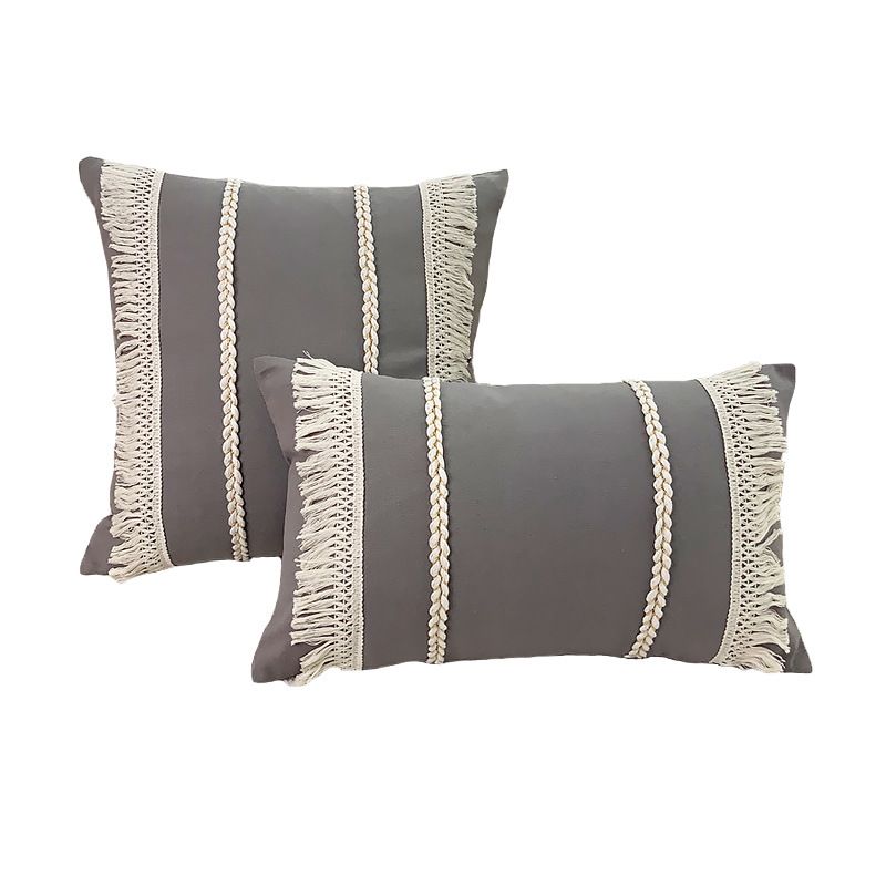 45x45cm Ins bohemian Pillowcase Tufted Lumbar Living Room Sofa Pillow Lumbar Pillow Retro Solid Color Cushion Cover Lumbar Cushion