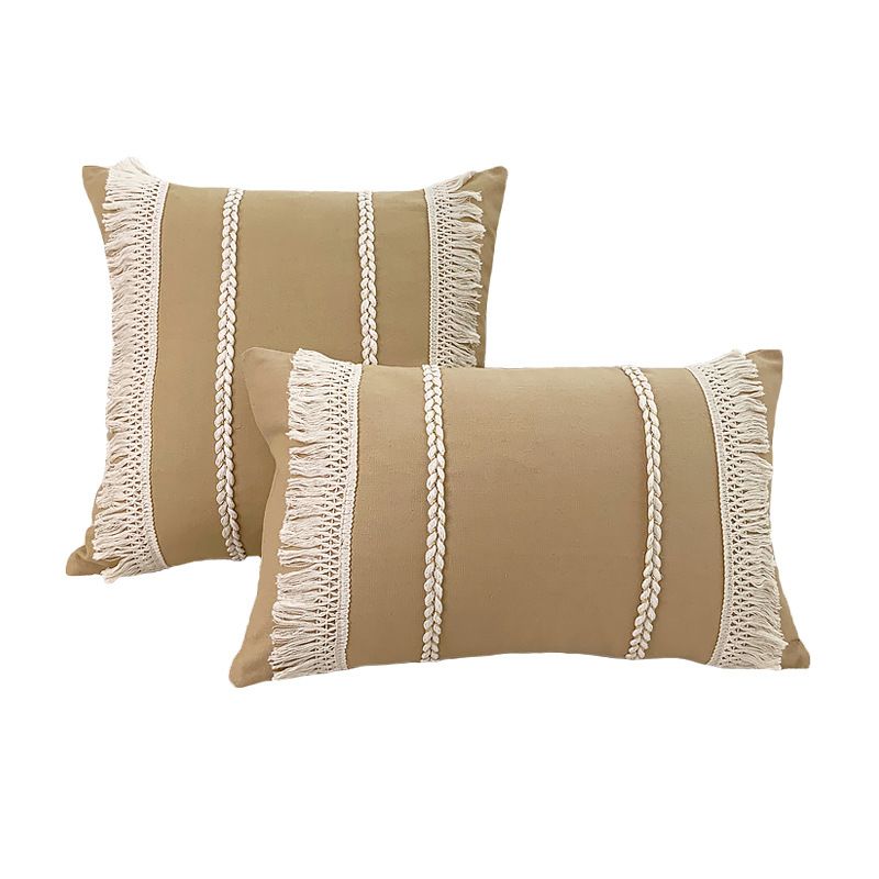 45x45cm Ins bohemian Pillowcase Tufted Lumbar Living Room Sofa Pillow Lumbar Pillow Retro Solid Color Cushion Cover Lumbar Cushion