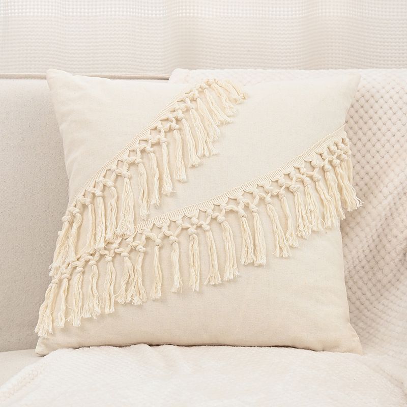 45x45cm Ins bohemian Pillowcase Tufted Lumbar Living Room Sofa Pillow Lumbar Pillow Retro Solid Color Cushion Cover Lumbar Cushion