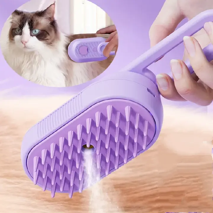 Pet Steam Brush Cat Dog Cleaning Steamy Spray Massage Beauty Comb 3 in 1 Hair Removal Grooming Supplies Pets Cat Accessories