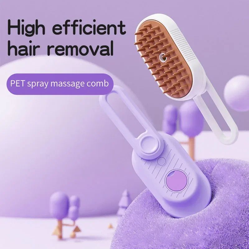 Pet Steam Brush Cat Dog Cleaning Steamy Spray Massage Beauty Comb 3 in 1 Hair Removal Grooming Supplies Pets Cat Accessories