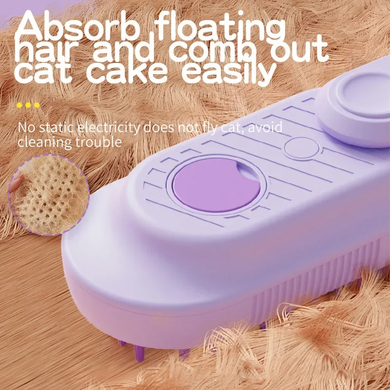Pet Steam Brush Cat Dog Cleaning Steamy Spray Massage Beauty Comb 3 in 1 Hair Removal Grooming Supplies Pets Cat Accessories