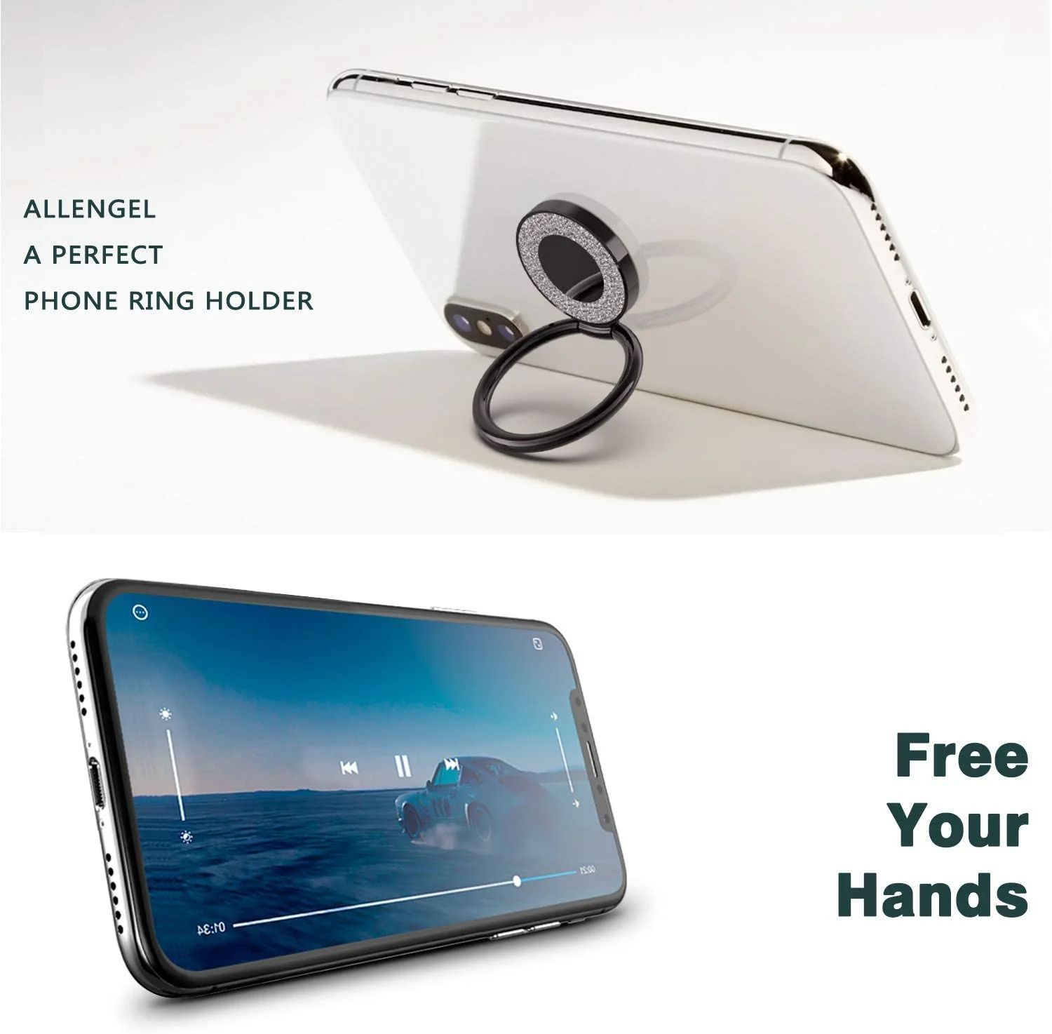 Cell Phone Ring Holder Phone 360 Degree Rotation Universal Finger Compatible with iphone and Tablets
