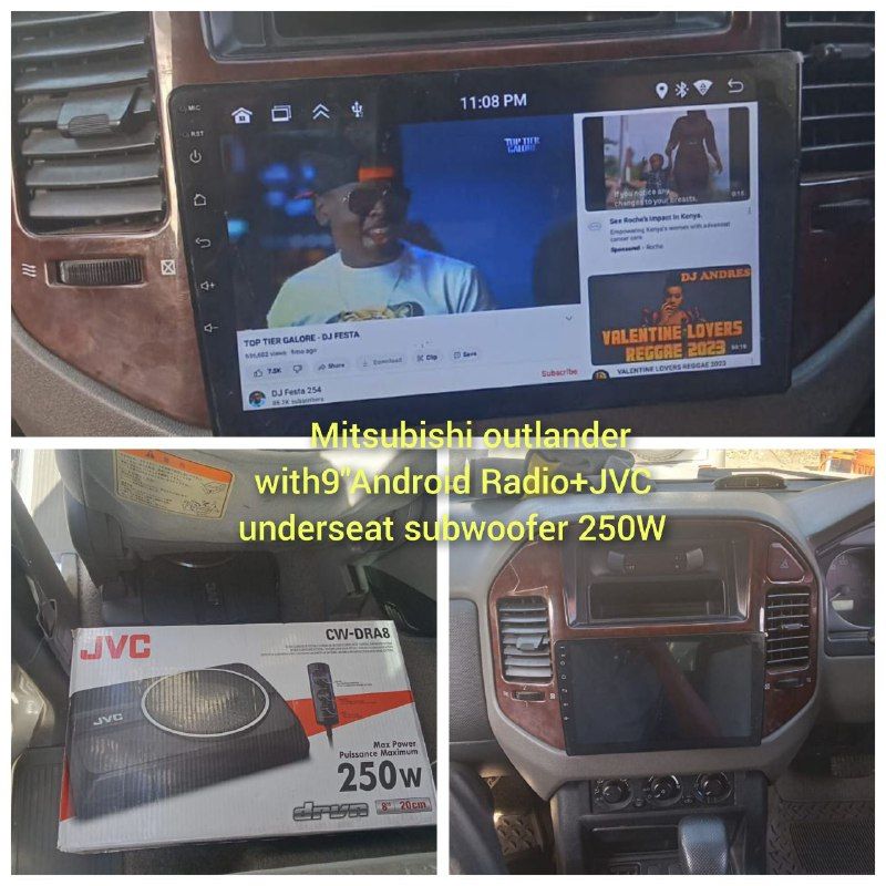 Mitsubishi outlander fitted with  9" Android Radio & JVC Underseat Subwoofer 250W