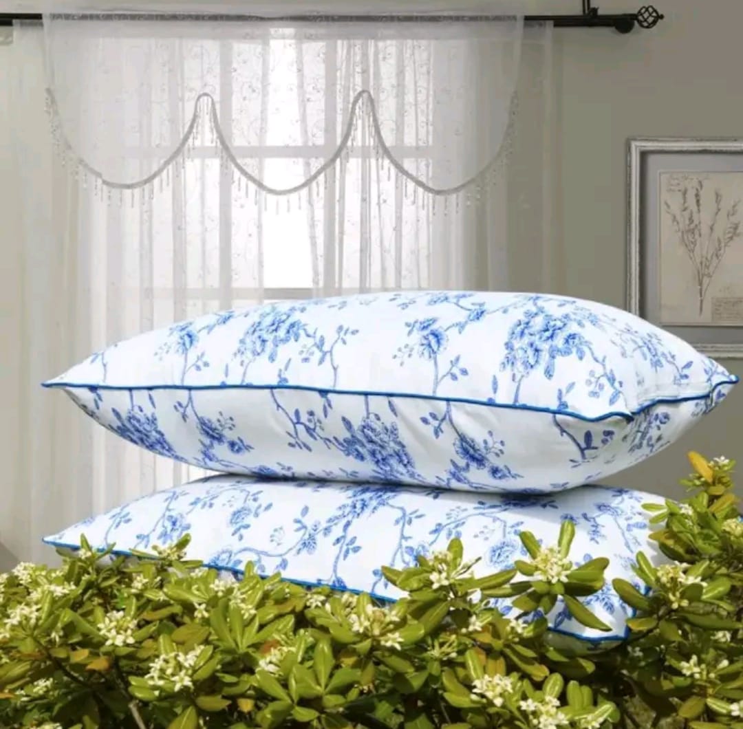 Set Of 2 Bed Pillow Soft Comfy pillows (Pair- Pure Fibre Filled).
