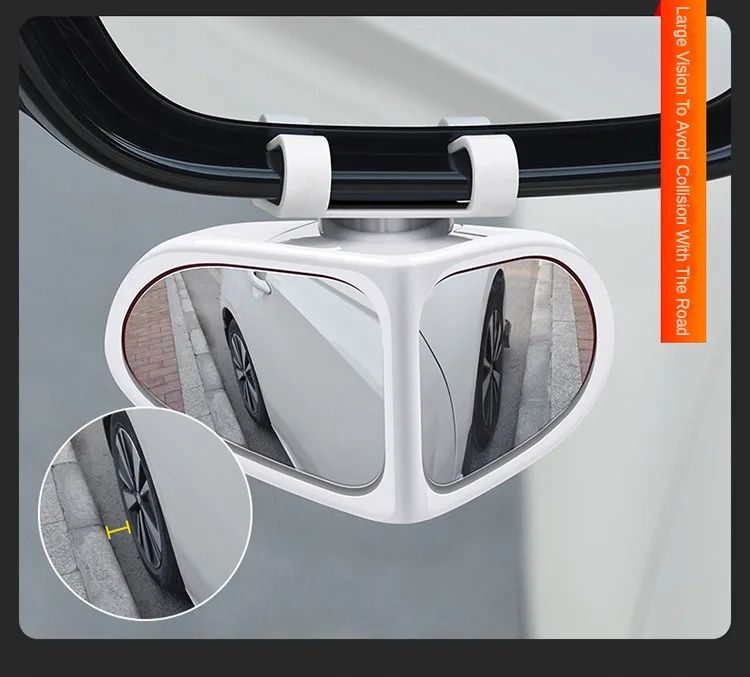 Car Blind Spot Mirror 1 Pair Front Wheel Auxiliary Rearview Double-Sided Mirror Wide Angle Mirror 360 Degree Adjustable for Cars