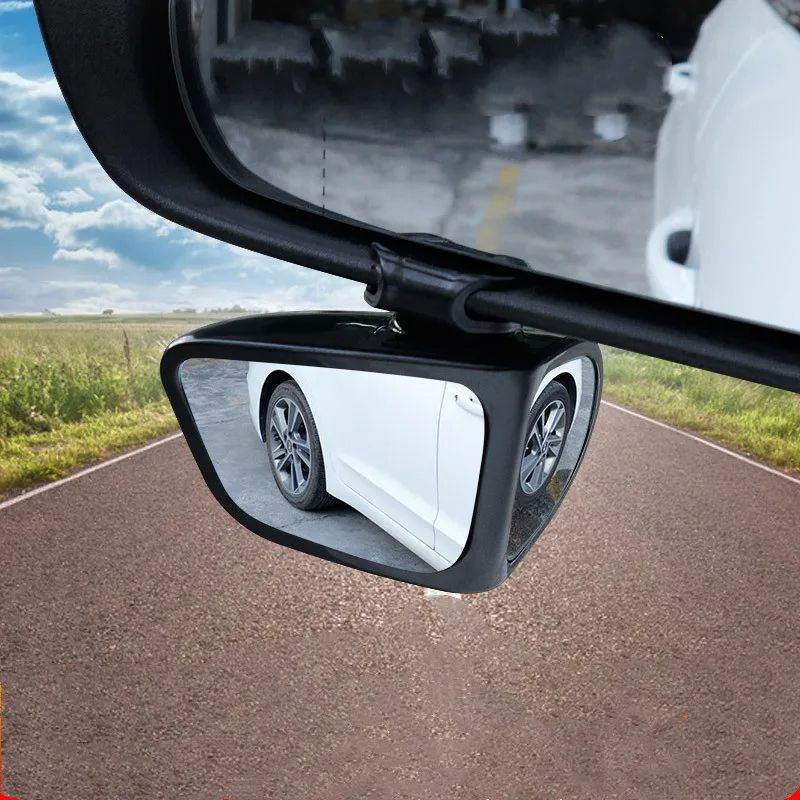 Car Blind Spot Mirror 1 Pair Front Wheel Auxiliary Rearview Double-Sided Mirror Wide Angle Mirror 360 Degree Adjustable for Cars