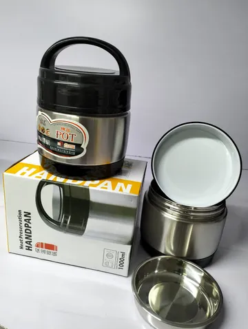 FOOD FLASK. Elegant food lunch box/ Food Flask - Keeps hot food hot non-breakable flask- Vacuum Insulated included with hand pan plate