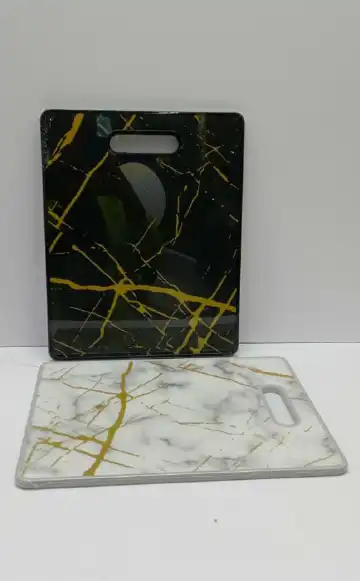 Granite Premium Marble Cutting Board-Medium Chopping Block with Easy Grip Handle-Ideal for Kitchen and Serving Fruits, Vegetables and Cheese-Dishwasher Safe