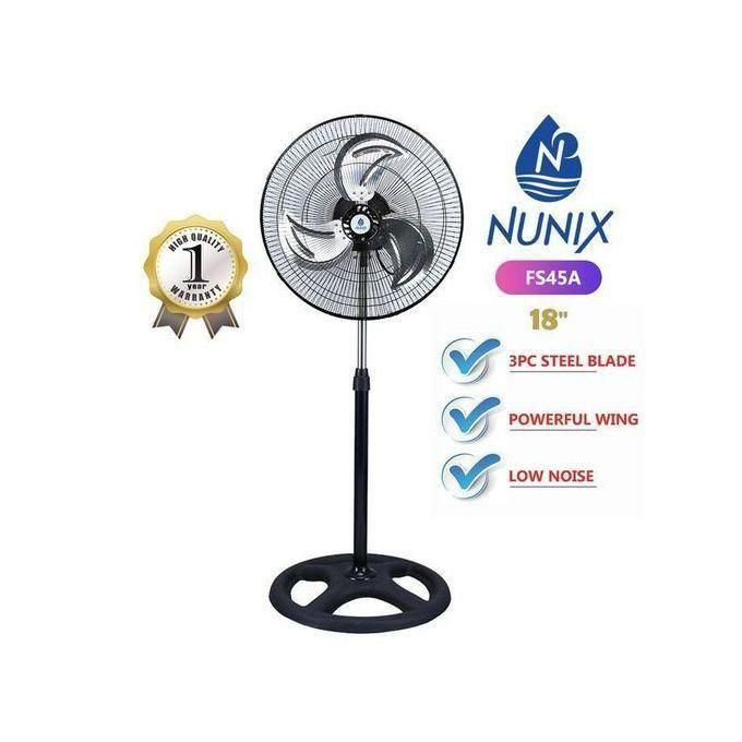 Nunix Top Quality Free Standing Fan With Steel Blade 18" WITH A STEADY BASE