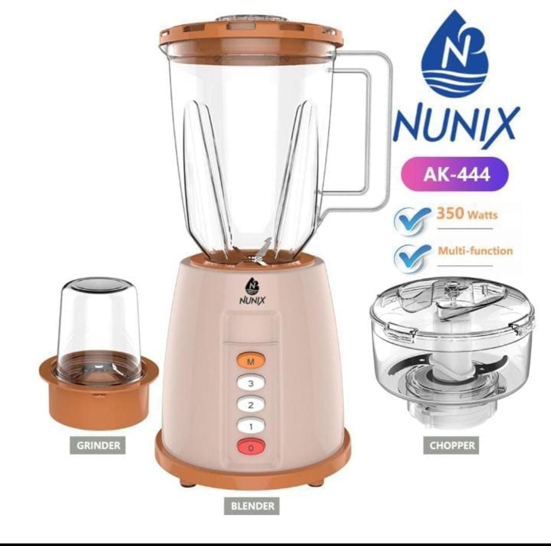 Nunix 3 In 1 Blender With Grinding Machine 1.5 Ltrs Model AK-444