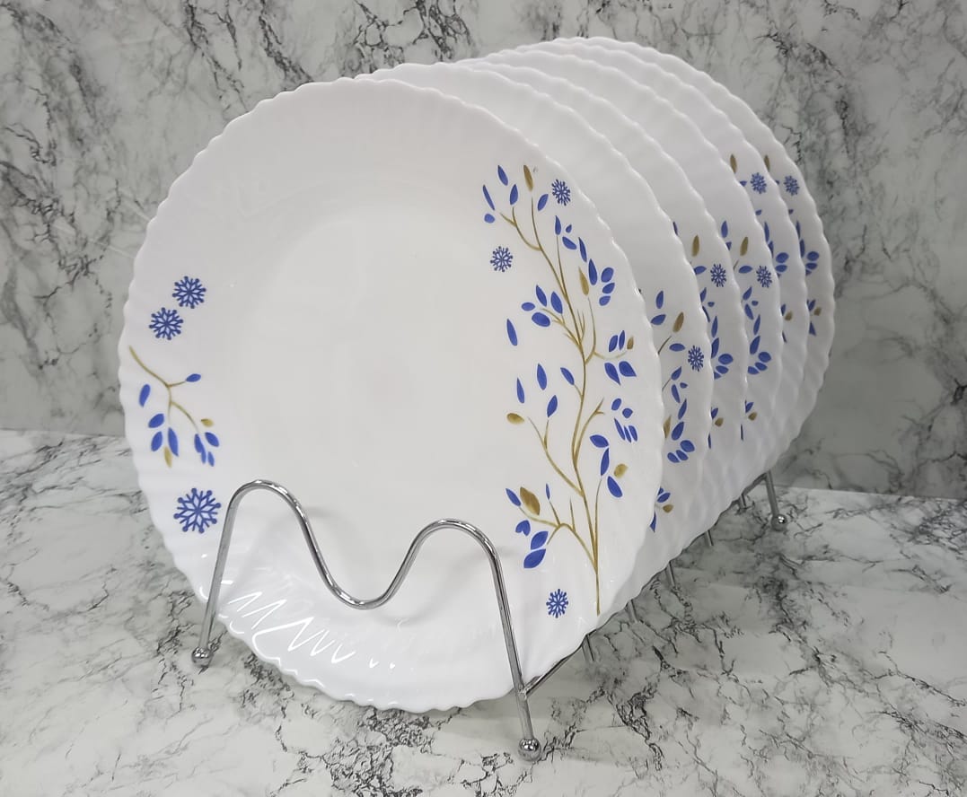 6 PCS Dinner Plate-Kitchen Utensil Plates-White-Durable. A great addition to any tabletop style, Polar White exudes a Compex Corner design that is perfect for fast casual or outdoor dining service